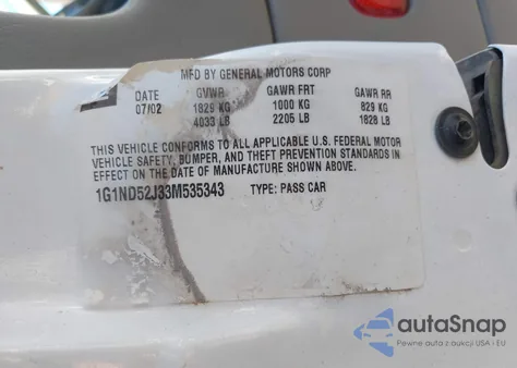 2003 Chevrolet Malibu from USA, damaged, VIN 1G1ND52J33M535343